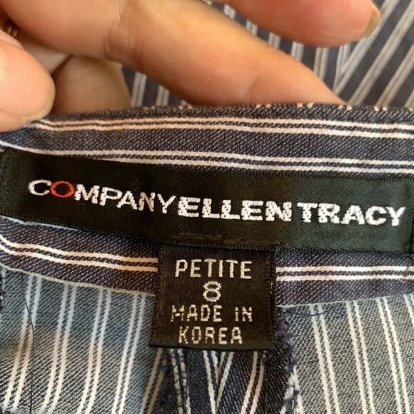 Company Ellen Tracy navy blue striped pants - Picture 7 of 8
